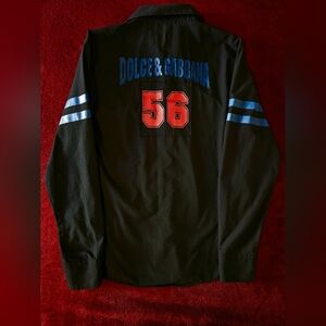 Dolce & Gabbana Black Shirt with Red and Blue Accents